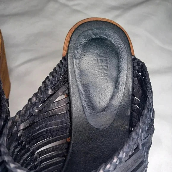 Sundance Veracruz Bella Notte leather Stacked Heel Boho Mules - Picture 3 of 16